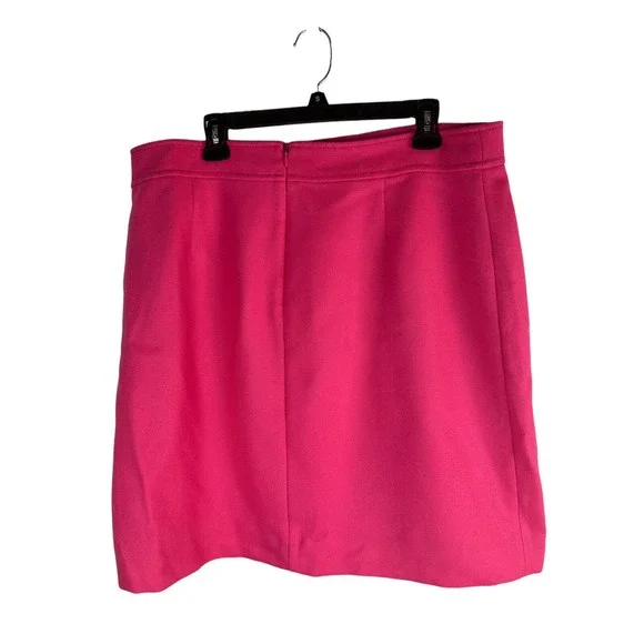 J Crew Patch Pocket Mini Skirt Double Serge Wool Barbie Bright Fuchsia 16T Tall - Picture 6 of 10
